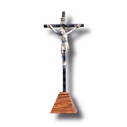 CRUCIFIX STANDING METAL 10.5cm X 4cm