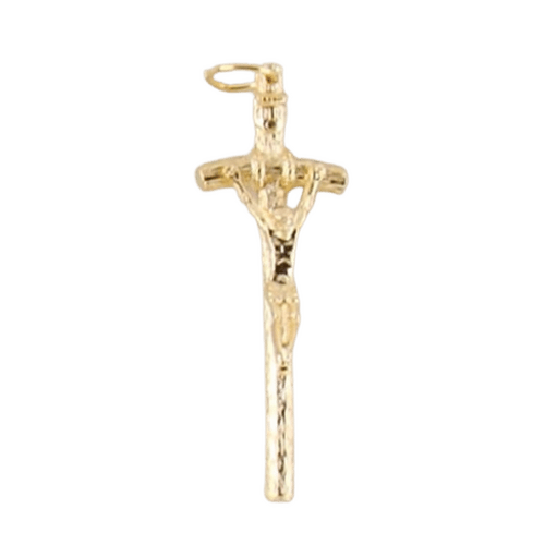 CRUCIFIX POPE GOLD 47MM