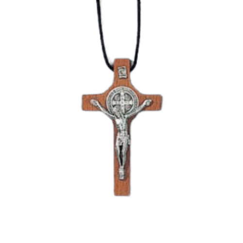 ST BENEDICT CROSS DARK WOOD BOXED