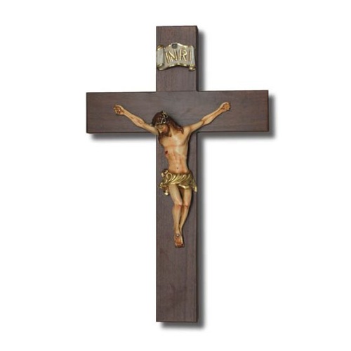 WOOD CROSS WITH RESIN CORPUS 90cm X 56cm
