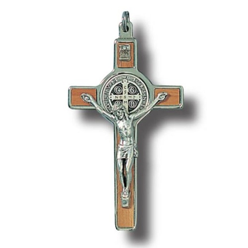 ST BENEDICT CRUCIFIX WOOD 80 X 45MM 