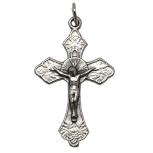 CRUCIFIX SILVER WIDE EDGES 25MM