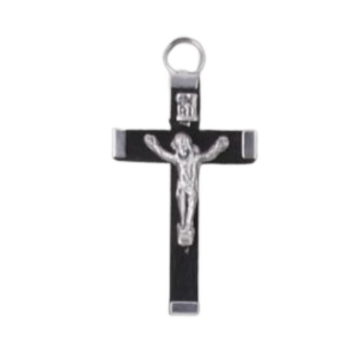 CRUCIFIX WOOD BLACK 45MM                    