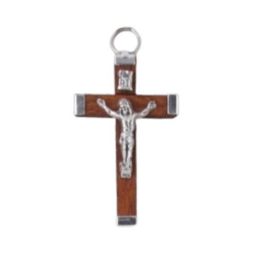 CRUCIFIX WOOD BROWN 45MM                    