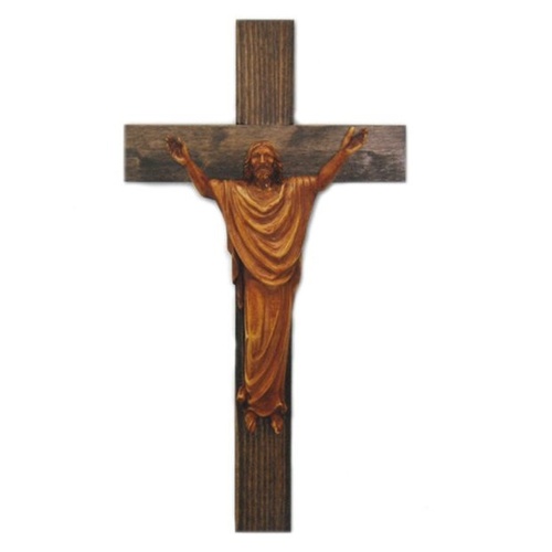 CRUCIFIX WOOD RISEN CHRIST 48cm X 26cm