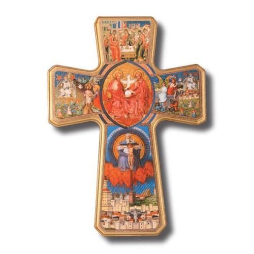 CRUCIFIX TRINITY GOLD FOILED 39.5cm X 28.5cm
