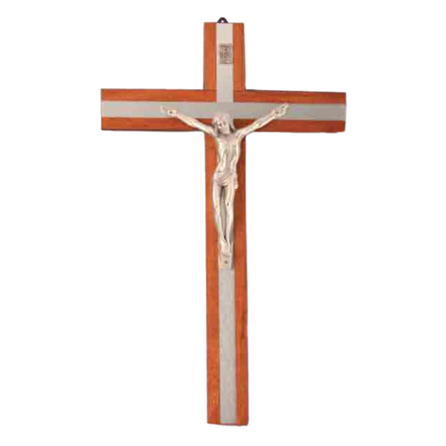 CRUCIFIX WITH METAL INLAY 40cm