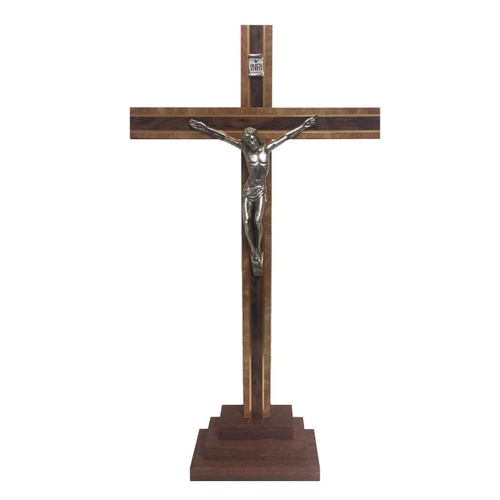 CRUCIFIX STANDING WOOD 33CM X 18CM
