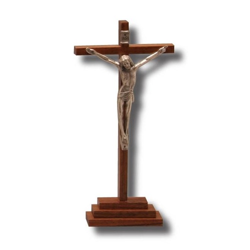 CRUCIFIX STANDING WOOD 20cm