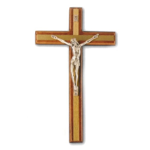 WALL CRUCIFIX GOLD INLAY 25cm x 15cm