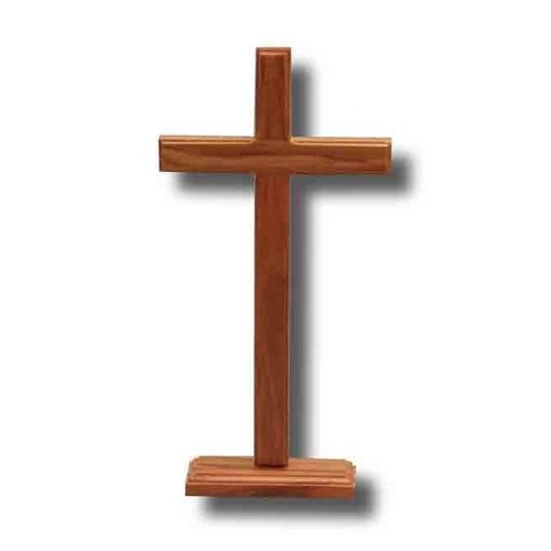 CROSS STANDING OLIVE WOOD 22cm