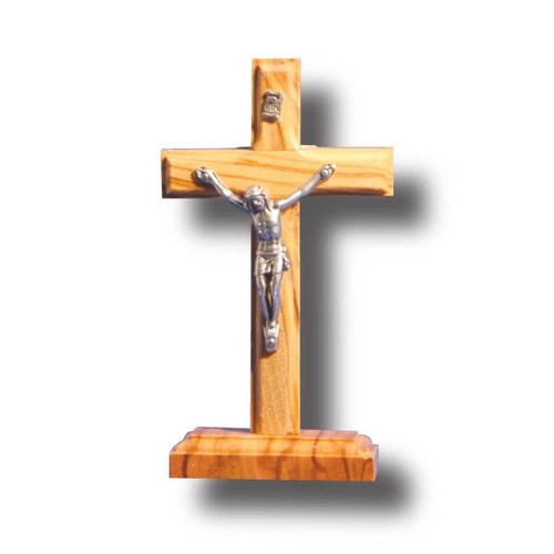 CRUCIFIX STANDING OLIVE WOOD 9cm