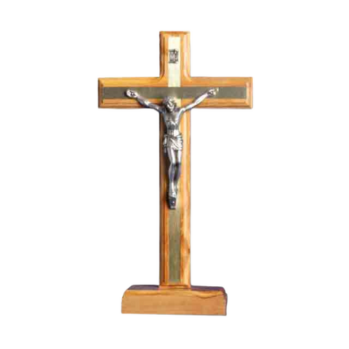 STANDING CRUCIFIX OLIVE WOOD  22cm  X 12cm