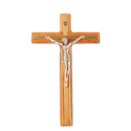 CRUCIFIX WITH METAL INLAY 25cm X 15cm