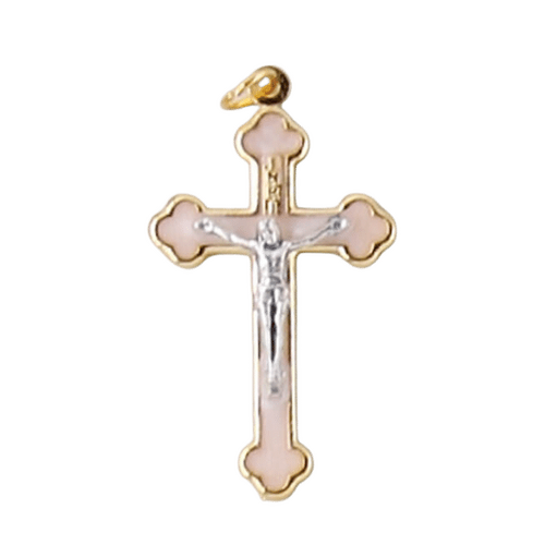 CRUCIFIX ENAMEL PINK