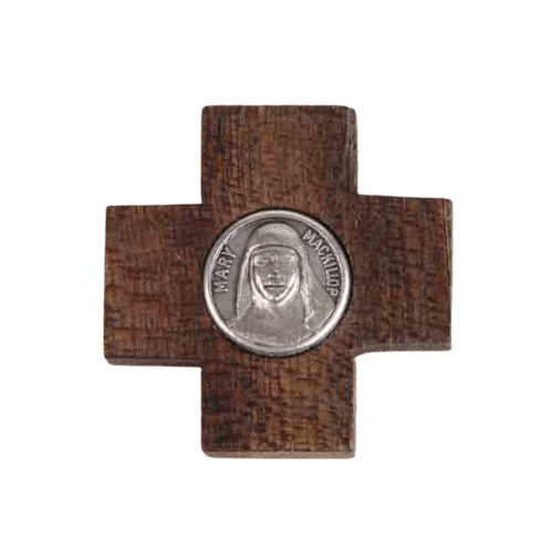 WOOD CROSS WITH MEDAL MARY MACKILLOP    