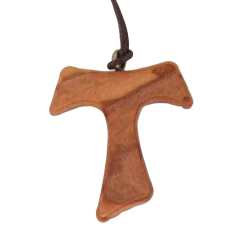 TAU CROSS OLIVE WOOD LARGE WITH CORD