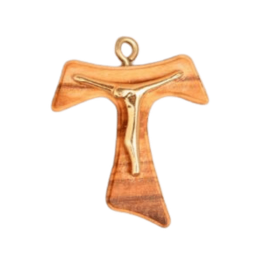 TAU CRUCIFIX OLIVE WOOD                 