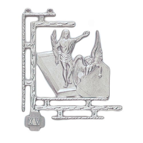 STATIONS OF THE CROSS SET SILVER - 15 STATIONS 300 x 220mm