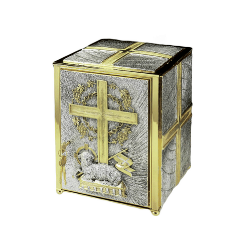 TABERNACLE LAMB AND CROSS SILVER AND GOLD