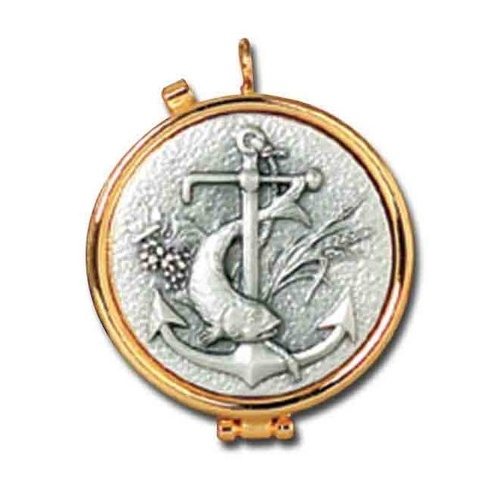 PYX GOLD with FISH/ANCHOR PEWTER INSET