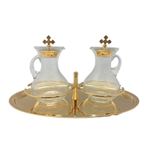 CRUET SET GOLD TRAY