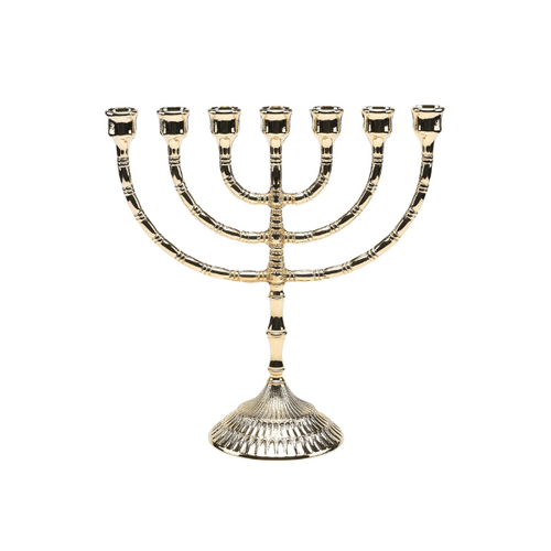 MENORA 7 FLAME CANDLEHOLDER GOLD 29cm x 26cm