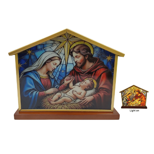 NATIVITY STABLE-SHAPED WITH LED LIGHT 