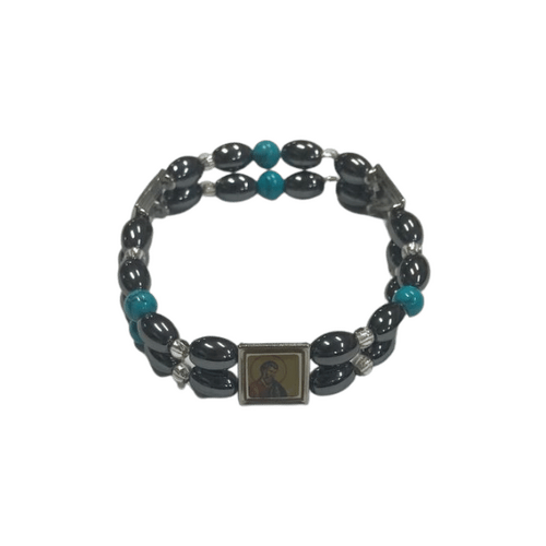 SAINT BRACELET DOUBLE HEMATITE