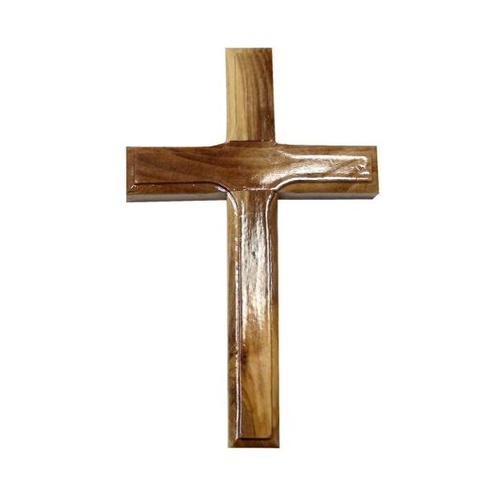 OLIVE WOOD PLAIN CROSS 8cm