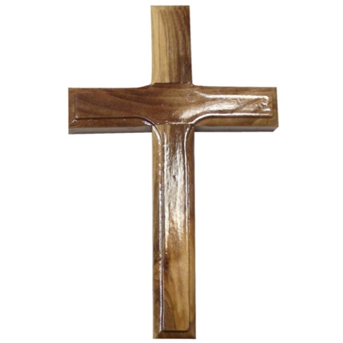 OLIVE WOOD PLAIN CROSS 12cm