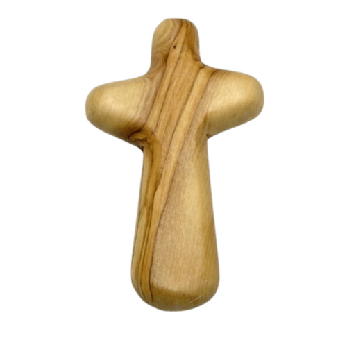 OLIVE WOOD HOLDING CROSS 11cm