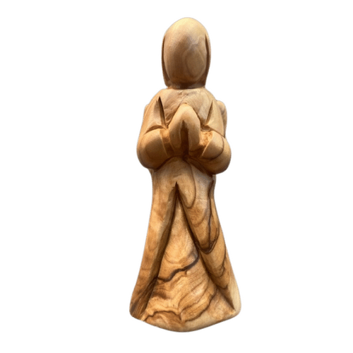 OLIVE WOOD FACELESS STANDING ANGEL 11cm