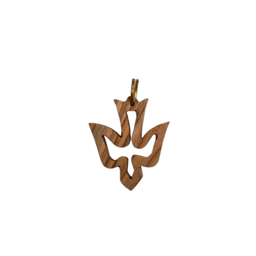 DESCENDING DOVE CHARM 4CM OLIVE WOOD