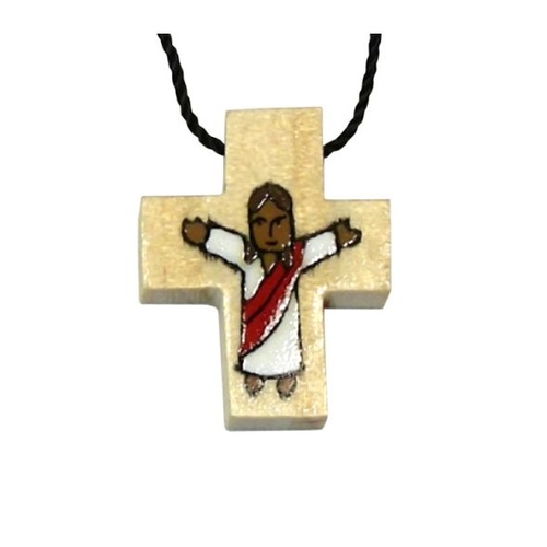 EL SALVADOR RESURRECTION CROSS PENDANT 3.5CM
