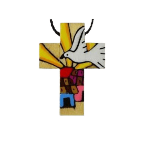 EL SALVADOR HOLY SPIRIT CROSS PENDANT 4CM