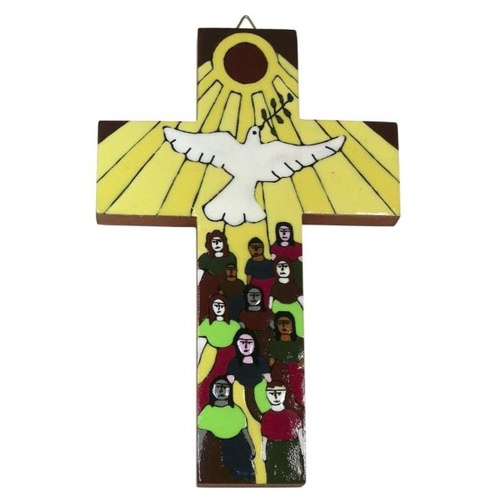 EL SALVADOR SUN, DOVE AND SPIRIT CROSS 15CM
