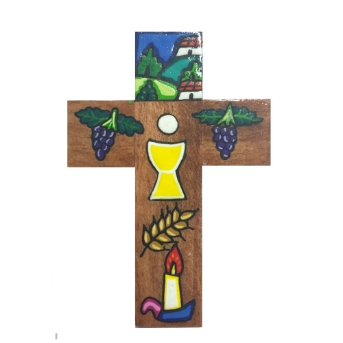 EL SALVADOR COMMUNION SYMBOLS CROSS 10CM