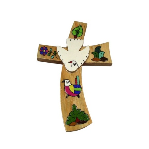 EL SALVADOR FLOWER AND DOVE CROSS 10CM
