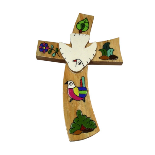 EL SALVADOR FLOWER AND DOVE CROSS 25CM