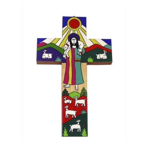 EL SALVADOR CROSS GOOD SHEPHERD AND SUN 30CM