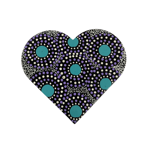 HAND PAINTED INDIGENOUS MAGNETIC HEART  03