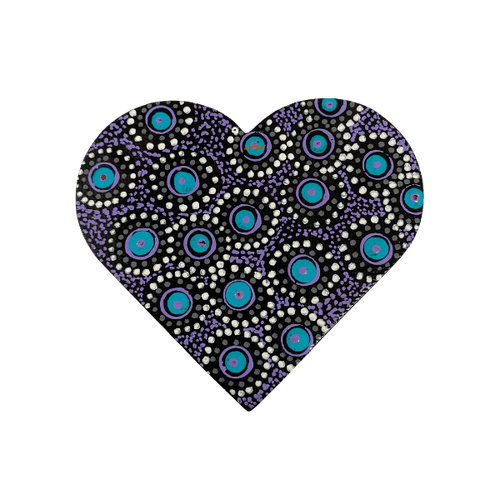HAND PAINTED INDIGENOUS MAGNETIC HEART  06