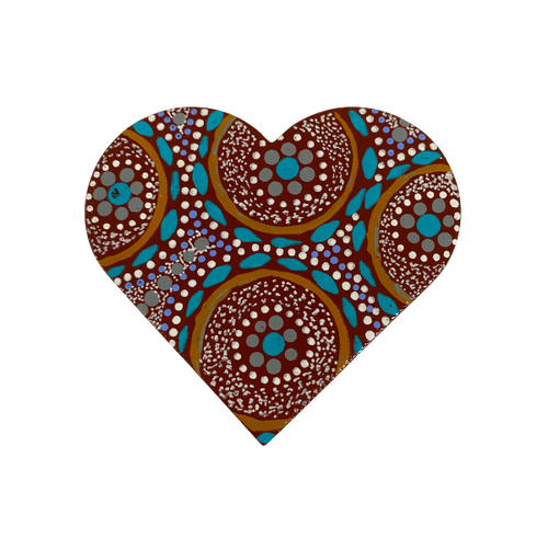 HAND PAINTED INDIGENOUS MAGNETIC HEART  10