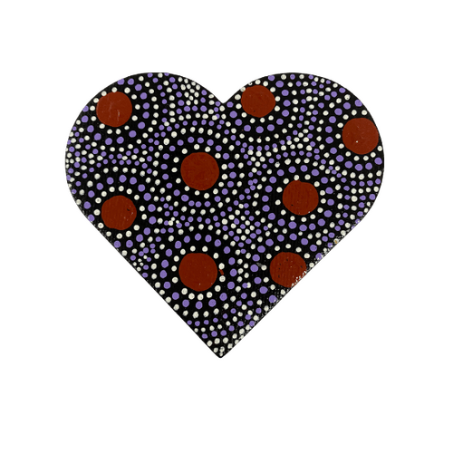 HAND PAINTED INDIGENOUS MAGNETIC HEART  16