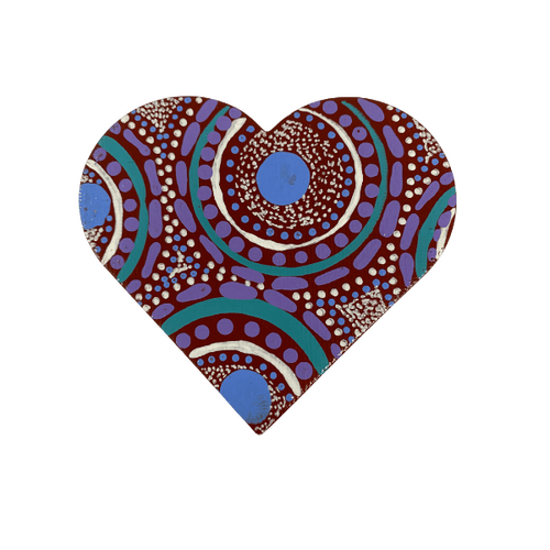 HAND PAINTED INDIGENOUS MAGNETIC HEART  17