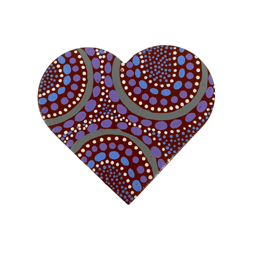 HAND PAINTED INDIGENOUS MAGNETIC HEART  19