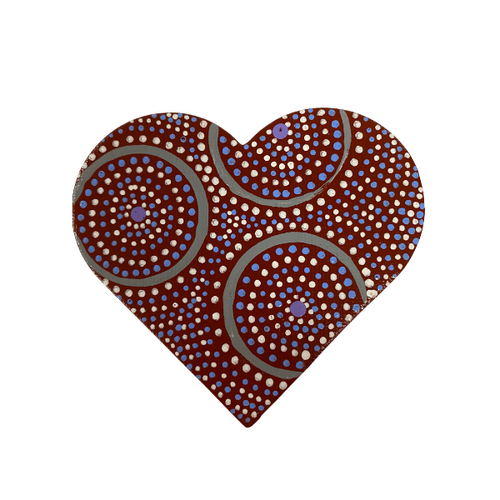 HAND PAINTED INDIGENOUS MAGNETIC HEART  31