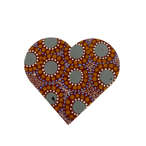 HAND PAINTED INDIGENOUS MAGNETIC HEART  34