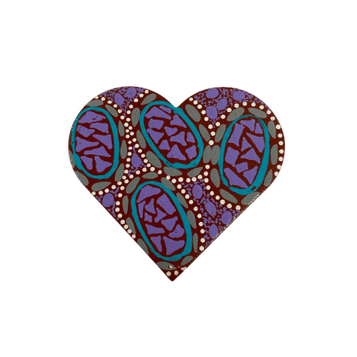 HAND PAINTED INDIGENOUS MAGNETIC HEART  41